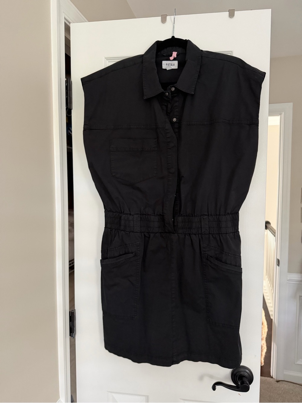 Pistola Black Utility Shirt Dress - Elastic Waist